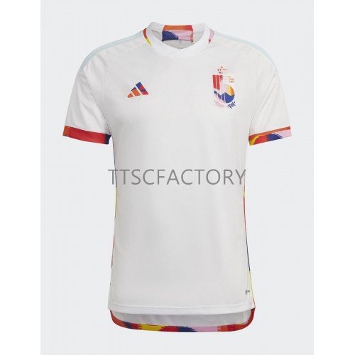 Belgien Fodboldtrøjer Udebanesæt World Cup 2022 Kort ærmer Belgien Fodboldtrøjer Udebanesæt World Cup 2022 Kort ærmer